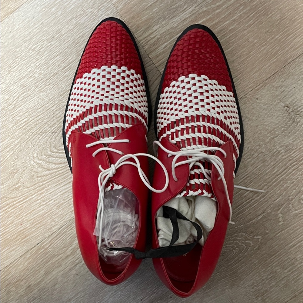 CELINE Woven Lace-Up Shoes